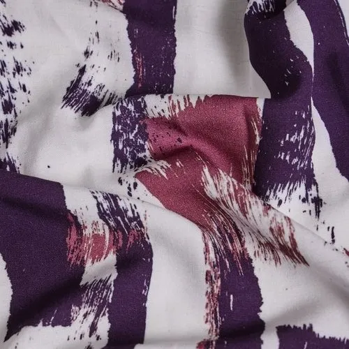 Viscose linnen met verfstrepen - paars - Mind The Maker